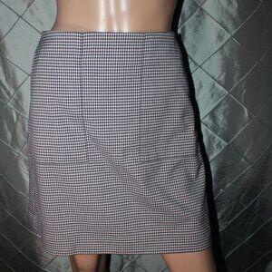 LOFT‎ Women 12 Black White Checker Plaid Pocket Pencil Office Business Skirt
